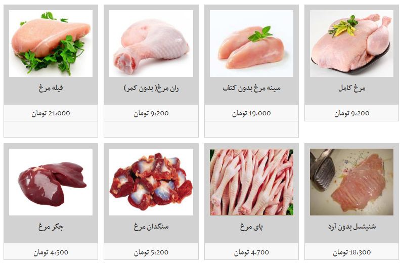 نرخ جدید مرغ و انواع مشتقات آن در بازار