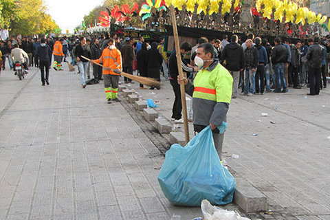 هر عزادار، یک پاکبان +تصاویر