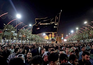 مراسم عزاداری شب عاشورا در کربلا + فیلم