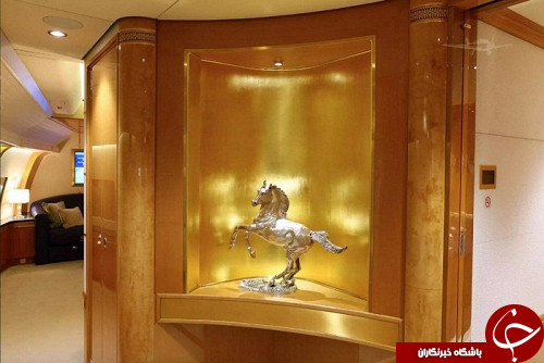 هواپیمای لوکس طلایی برای امیر قطر خسته کننده شد +تصاویر