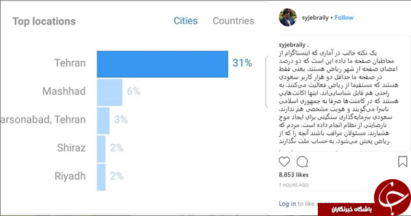 دو هزار کاربر سعودی در صفحه ما هستند که مستقیما از ریاض فعالیت می&zwnj;کنند