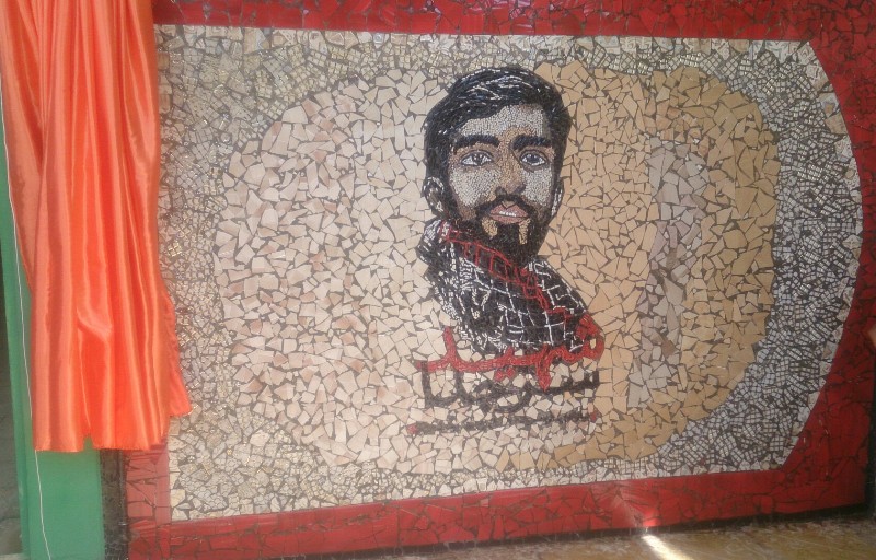 رونمایی از تمثال شهید حججی توسط توانخواهان ایلامی