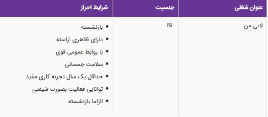 استخدام لابی من در یک ساختمان مسکونی منطقه اقدسیه