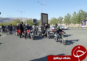 برگزاری مراسم مانور شهری موتور سواران قانونمند در بیرجند