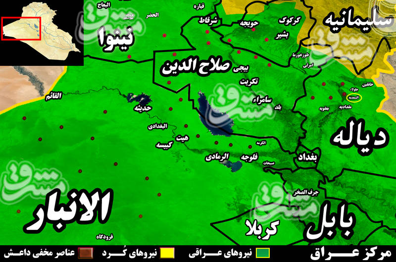 ضربات سنگین به هسته&zwnj;های خاموش داعش در جنوب غرب استان کرکوک/ عملیات بزرگ در غرب استان الانبار برای قطع ارتباط تروریست&zwnj;ها با مرزهای مشترک سوریه و عربستان + نقشه میدانی و تصاویر