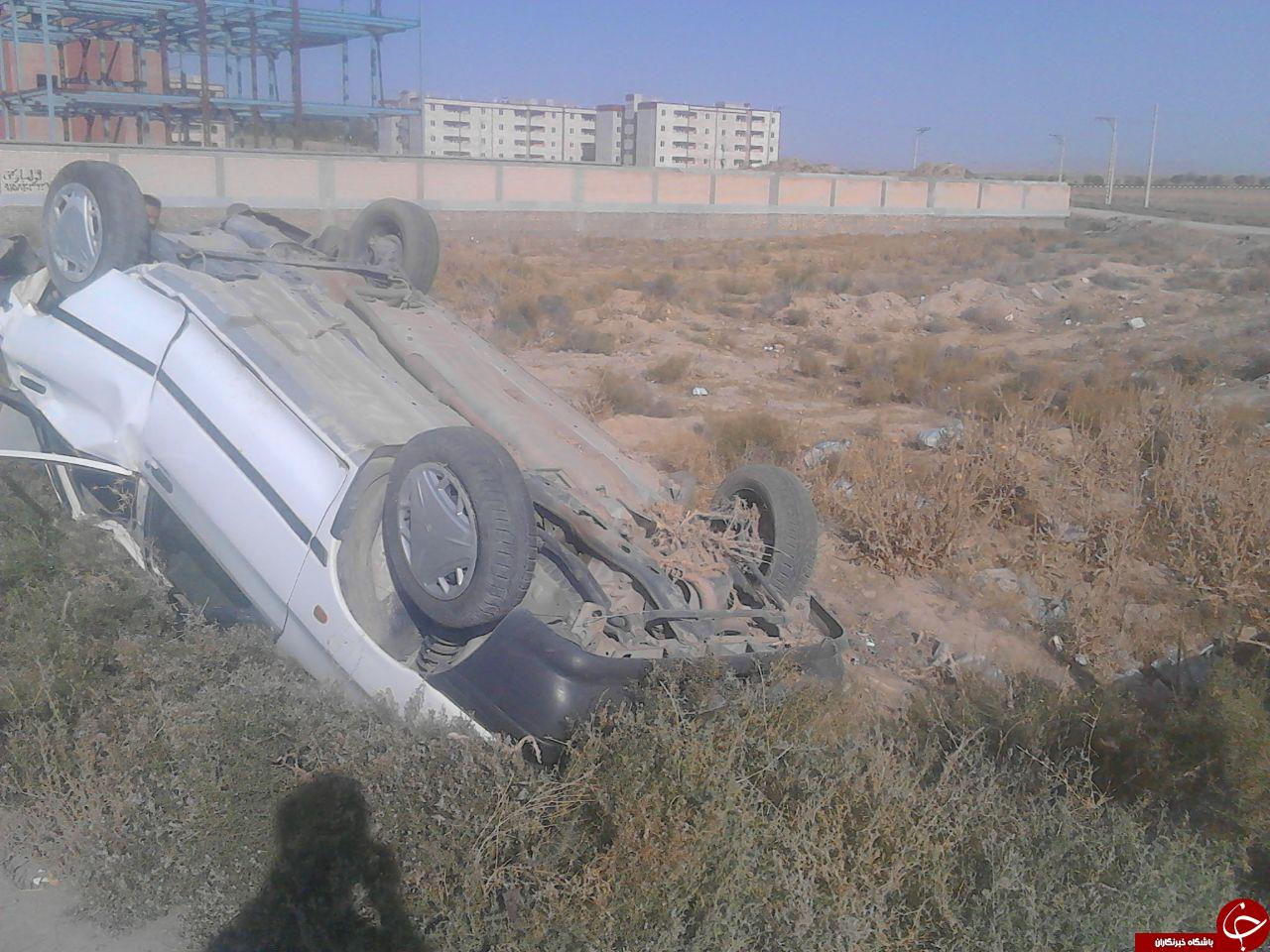 واژگونی پراید در قوچان + تصاویر