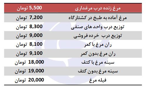 تب قیمت مرغ کاهش یافت