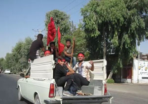 حرکت زائران حسینی به سمت کربلا + فیلم