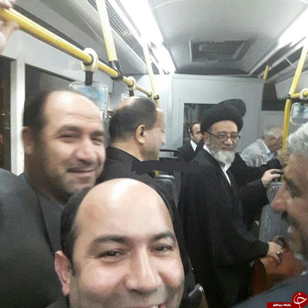 امام جمعه محبوب تبریز در اتوبوس فرودگاه + عکس
