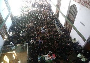 آغاز مراسم تشییع پیکر شهید ستوان دوم "علی غلامی" در قاین