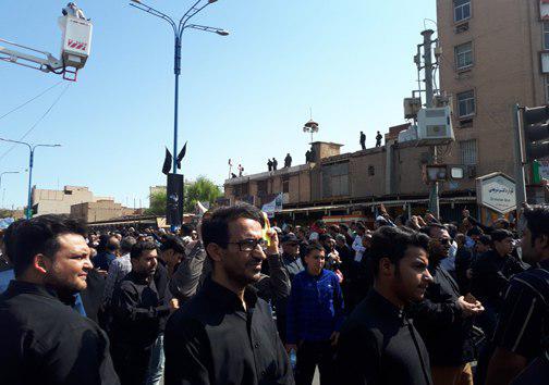 وداع باشکوه با پیکرهای پاک شهدای حادثه تروریستی در اهواز + تصاویر