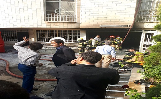 ۱۵ مصدوم در آتش سوزی یک ساختمان مسکونی در قزوین
