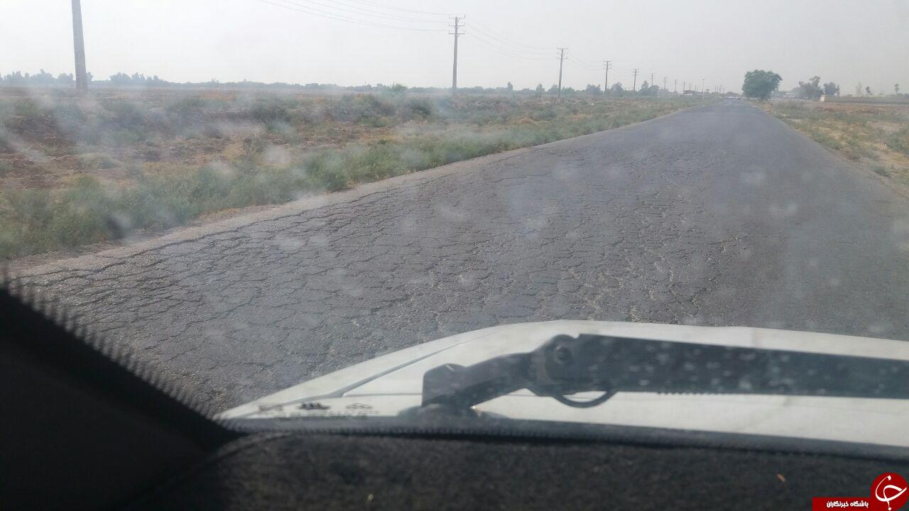 تصاویری از وضعیت نامناسب جاده در روستای سادات نجات بزرگ