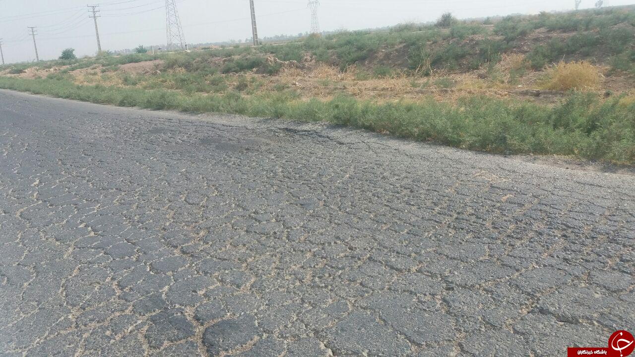 تصاویری از وضعیت نامناسب جاده در روستای سادات نجات بزرگ
