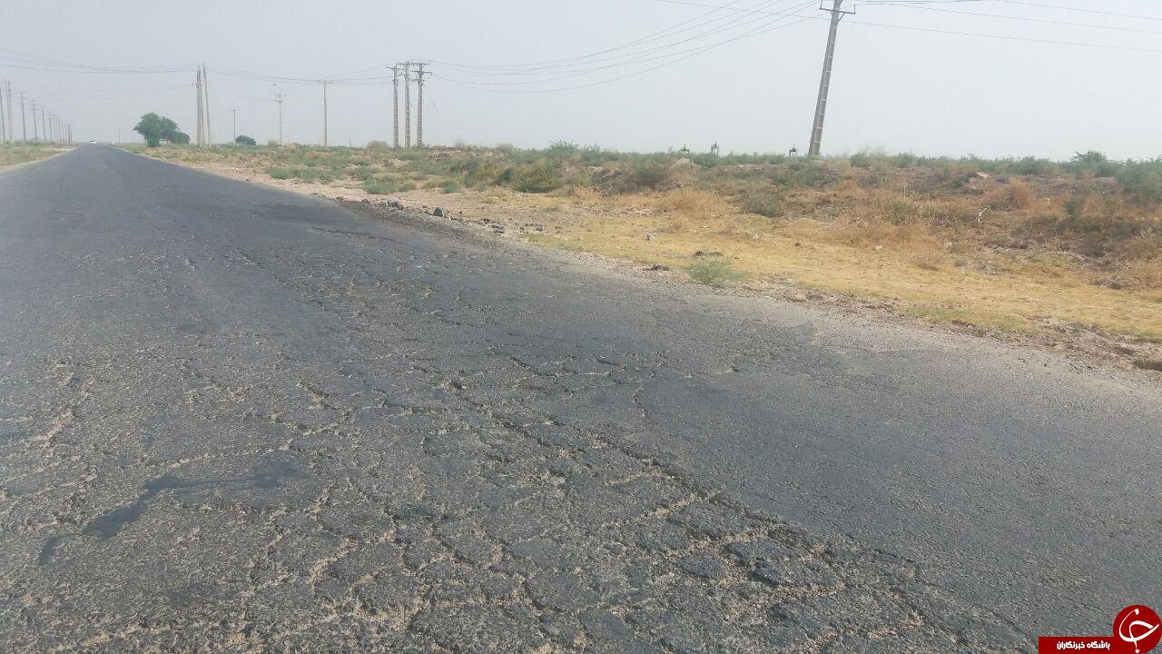 تصاویری از وضعیت نامناسب جاده در روستای سادات نجات بزرگ