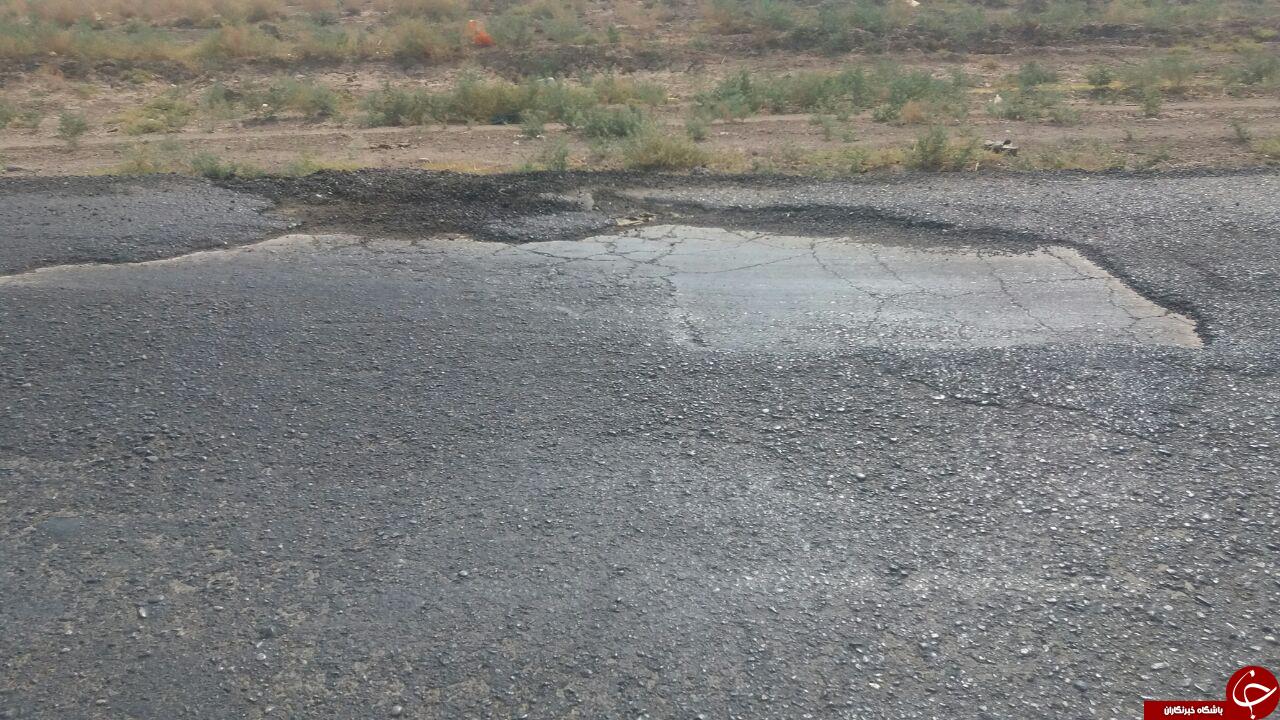 تصاویری از وضعیت نامناسب جاده در روستای سادات نجات بزرگ