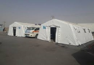 برپایی بیمارستان صحرایی در مرز شلمچه