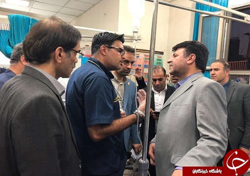 بازدید رئیس دانشگاه علوم پزشکی اهواز و مدیرکل هلال احمر خوزستان از روند درمان دانش آموزان حادثه دیده لالی