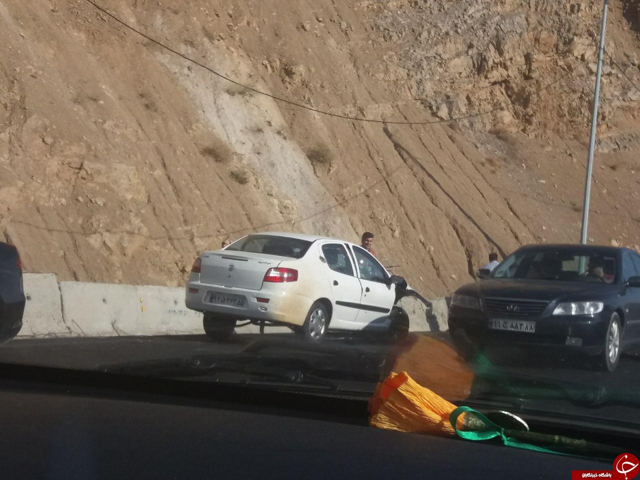 واژگونی نیسان در جاده هراز + تصاویر