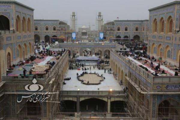 حضور زائران اربعین حسینی در صحن حضرت زهرا (س) + تصاویر