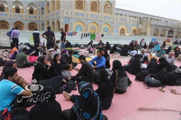حضور زائران اربعین حسینی در صحن حضرت زهرا (س) + تصاویر