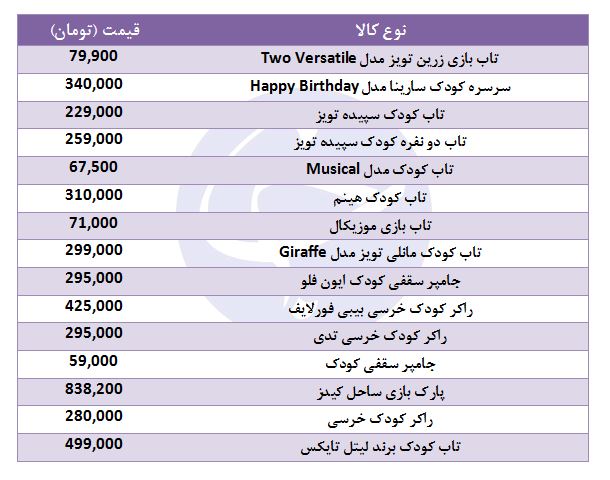 خرید تاب و سرسره ویژه کودکان چقدر هزینه دارد؟