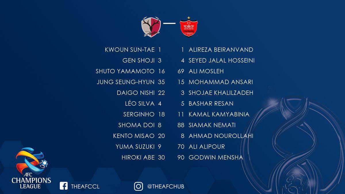 کاشیما آنتلرز ژاپن ۲ - پرسپولیس ایران صفر /قهرمانی آسیا به حماسه آزادی موکول شد