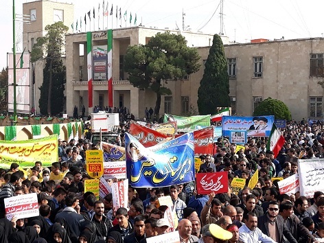 حضور پرشور دانش آموزان اصفهانی در راهپیمایی ۱۳ آبان  + تصاویر