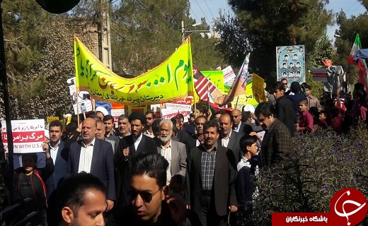 فریاد مرگ بر استکبار بر آسمان شهرستان&zwnj;های استان یزد طنین انداز شد+تصویر