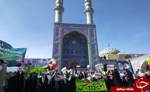 فریاد مرگ بر استکبار بر آسمان شهرستان&zwnj;های استان یزد طنین انداز شد+تصویر