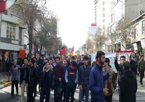 حضور باشکوه مردم در راهپیمایی 13 آبان در اردبیل+ تصاویر