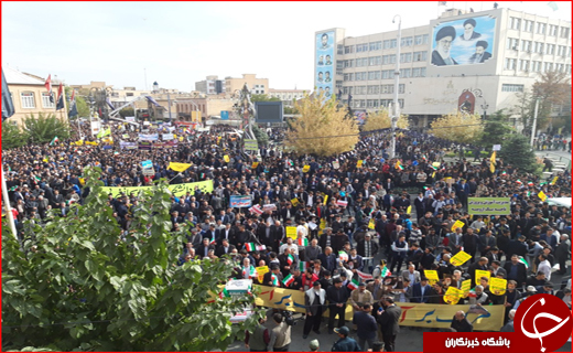 شعار مرگ بر آمریکا در آسمان آذربایجان غربی طنین انداز شد