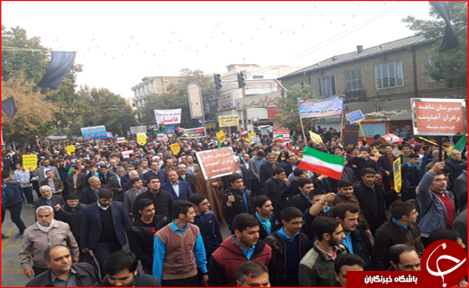 شعار مرگ بر آمریکا در آسمان آذربایجان غربی طنین انداز شد