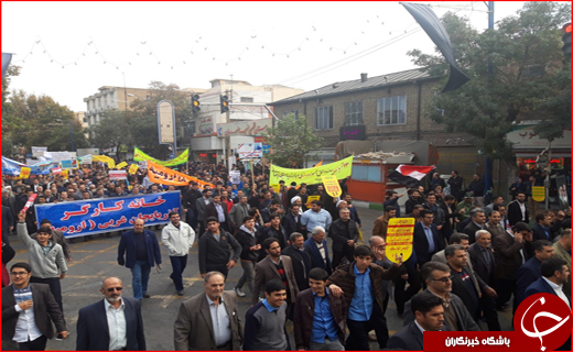 شعار مرگ بر آمریکا در آسمان آذربایجان غربی طنین انداز شد