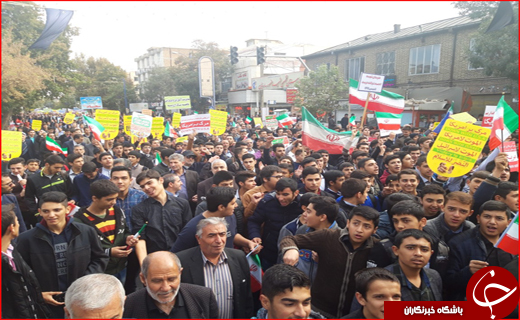 شعار مرگ بر آمریکا در آسمان آذربایجان غربی طنین انداز شد