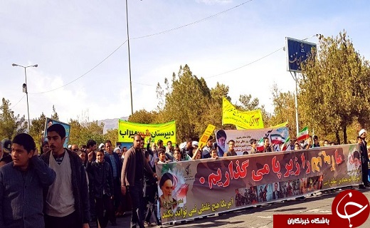 فریاد مرگ بر استکبار بر آسمان شهرستان&zwnj;های استان یزد طنین انداز شد+تصویر