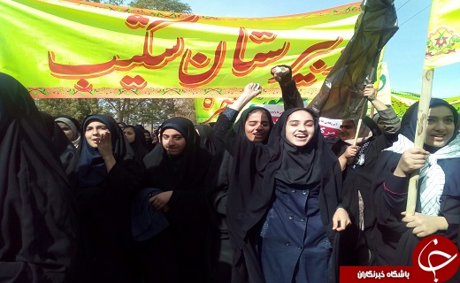فریاد مرگ بر استکبار بر آسمان شهرستان&zwnj;های استان یزد طنین انداز شد+تصویر