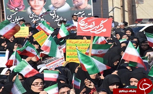 فریاد مرگ بر استکبار بر آسمان شهرستان&zwnj;های استان یزد طنین انداز شد+تصویر