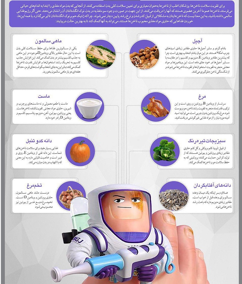 خوراکی های محبوب ناخن را بشناسید+اینفوگرافی