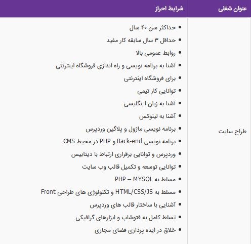 استخدام طراح سایت در یک شرکت معتبر در تهران