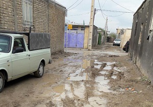 وضعیت کوچه‌های دورود پس از بارندگی + تصاویر