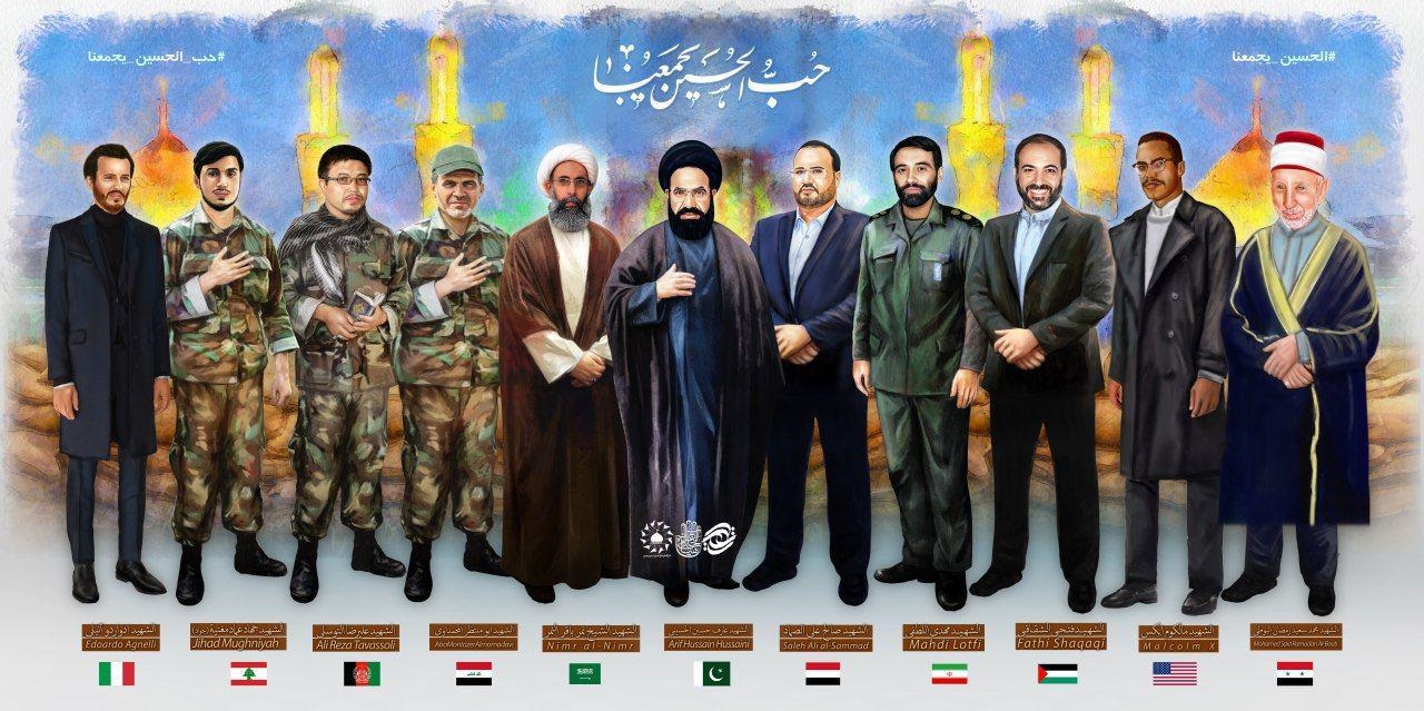 تصویرسازی ۱۱ شهید در پیاده روی اربعین