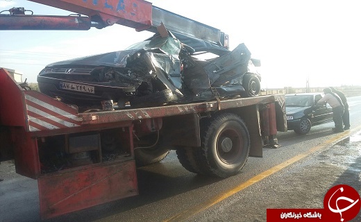 برخورد مرگبار پژو با کامیون در بلوار الغدیر قم