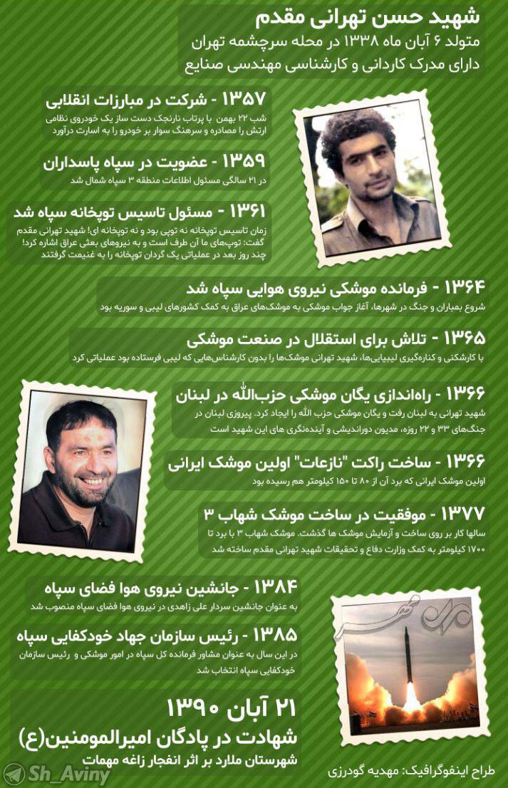 نگاهی به زندگی نامه پدر موشکی ایران در سالروز شهادتش +اینفوگرافی