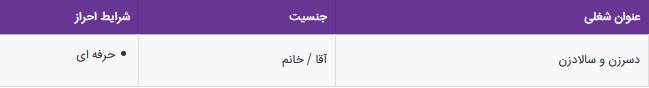 استخدام دسرزن و سالادزن حرفه ای در تهران