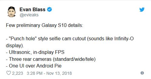 برخی از مشخصات Galaxy S10 فاش شد