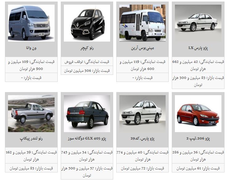 آخرین قیمت روز خودروهای داخلی در بازار +جدول