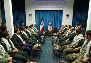 دیدار کارکنان سپاه و بسیجیان بانماینده ولی فقیه در استان قزوین
