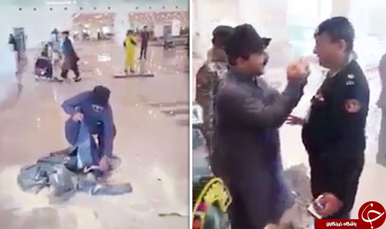 وزیر گردشگری پاکستان لباسهایش را در داخل فرودگاه به آتش کشید! + تصاویر