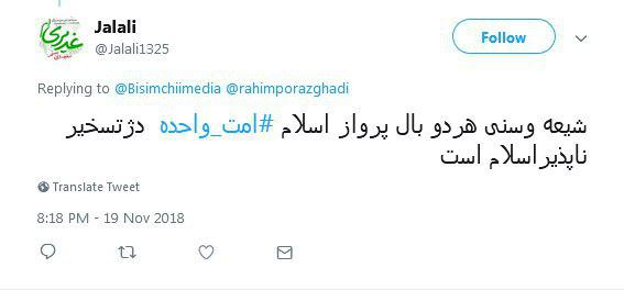 شیعه وسنی هردو بال پرواز اسلام/#امت_واحده دژ تسخیر&zwnj;ناپذیر اسلام است